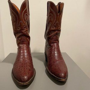Lucchese Mens Western Boots - Lizard Cognac - Size 12